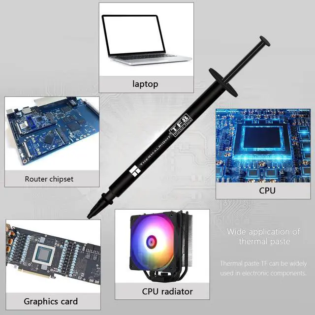 Alt view image 4 of 6 - TF8 1.2g Thermal Grease,The High Performance Thermal Paste for Cooling All Processors, Heat Sink Paste High Durability 13.8W/m.k Graphics Cards and Heat Sinks in Computers and Consoles