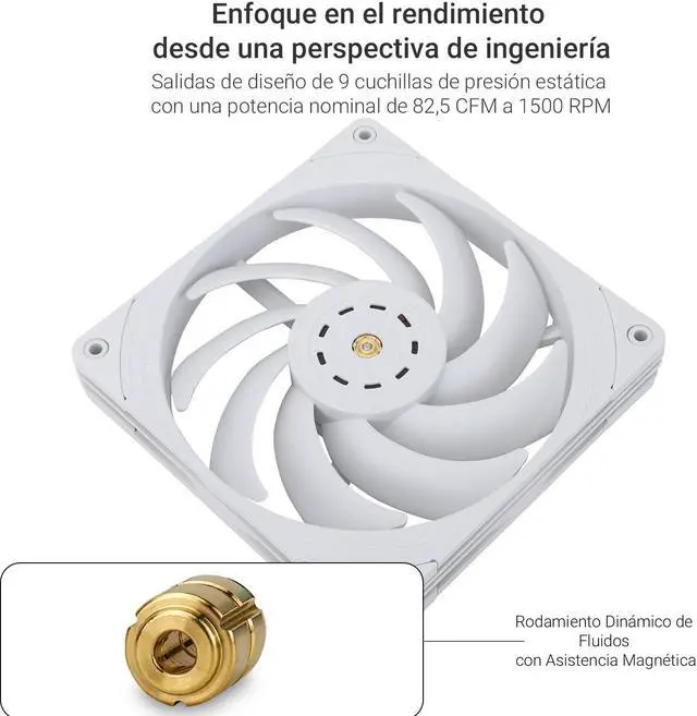 Alt view image 3 of 6 - Thermalright TL-B14W 140mm CPU Cooler Fan, Computer White Case Fan, PWM Control, 1500RPM, Static-Pressure Performance Fan for S-FDB Bearing(White)