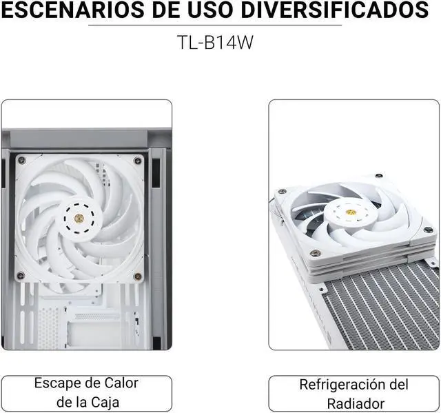 Alt view image 6 of 6 - Thermalright TL-B14W 140mm CPU Cooler Fan, Computer White Case Fan, PWM Control, 1500RPM, Static-Pressure Performance Fan for S-FDB Bearing(White)