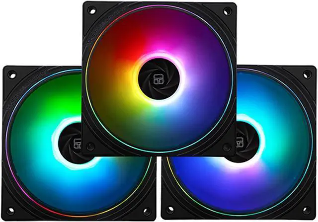 Alt view image 6 of 7 - TL-S12-S X3 CPU Fan 120mm ARGB Case Cooler Fan Comes with ARGB Lighting Effect,PC PWM Silent Computer Fan with 1500RPM Speed, CPU Cooling Fan Black(TL-S12-S X3)