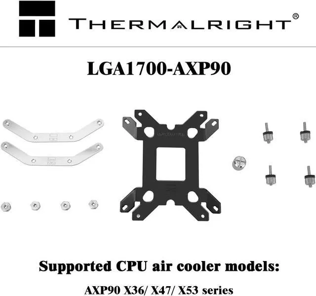 Alt view image 2 of 7 - Thermalright LGA 1700-AXP90 is Applicable to AXP90-X53/47/36 Series CPU Air Cooler. LGA 1700 Mounting Bracket Mounting Kit are Specially Developed for Thin and Down Pressure radiators