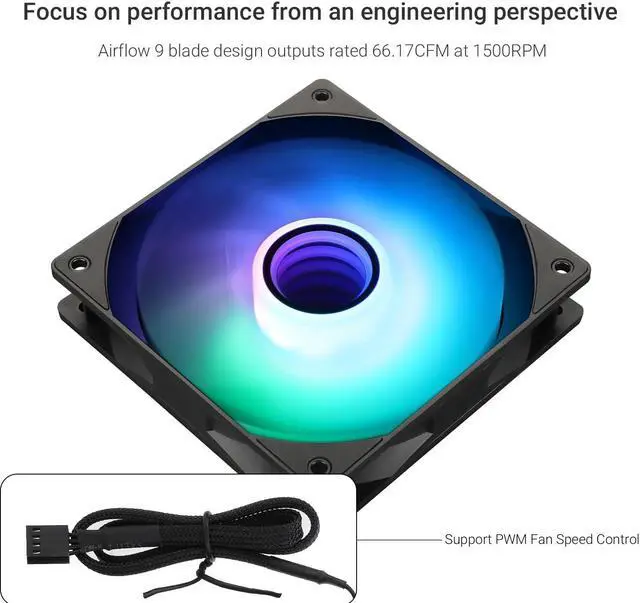 Alt view image 3 of 7 - TL-C12B-S V3 CPU Fan 120mm Case Cooler Fan ARGB, 4pin PWM Connector Silent Computer Fan with S-FDB Bearing,Desktop Cooling Fan has ARGB Mirror Light Effect (TL-C12B-S V3)