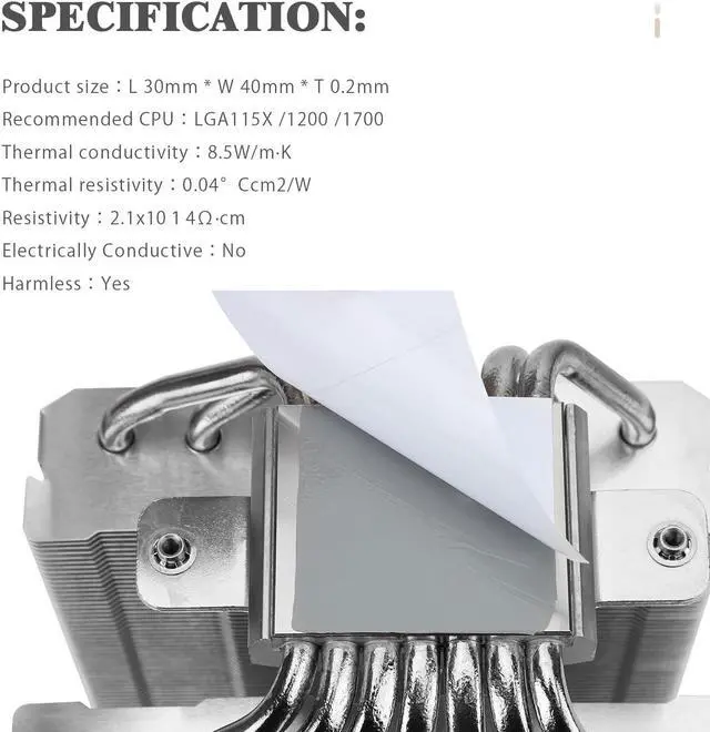 Alt view image 4 of 5 - Thermalright Heilos Solid State Thermally Conductive Silicone Grease Sheet for CPU/GPU, Non-Conductive,Desktop/Laptops General Purpose,Solid Thermal Interface Sheet for AMD Specific(40×40×0.2mm)