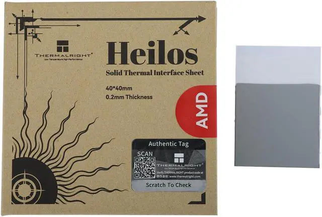 Main image of Thermalright Heilos Solid State Thermally Conductive Silicone Grease Sheet for CPU/GPU, Non-Conductive,Desktop/Laptops General Purpose,Solid Thermal Interface Sheet for AMD Specific(40×40×0.2mm)