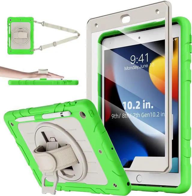 Main image of Case for ipad 9th Generation/iPad 8th Generation/iPad 7th Generation, Slim Heavy Duty Shockproof Rugged Protective Case with Kickstand for iPad 10.2 inch 2021/2020/2019