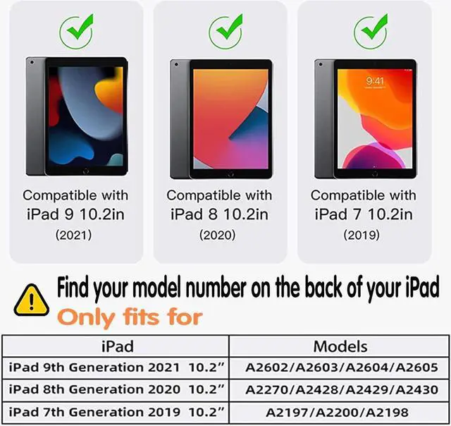 Alt view image 3 of 7 - Case for ipad 9th Generation/iPad 8th Generation/iPad 7th Generation, Slim Heavy Duty Shockproof Rugged Protective Case with Kickstand for iPad 10.2 inch 2021/2020/2019