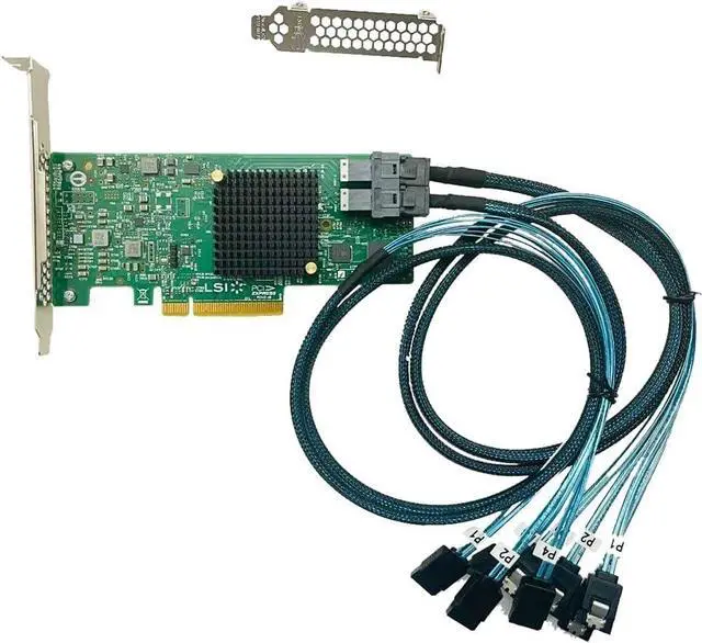 Main image of LSI 9300-8i RAID Controller Card PCI E 3.0 12Gbps HBA IT Mode ZFS FreeNAS unRAID RAID Expander + 2 SFF-8643 SATA Cable