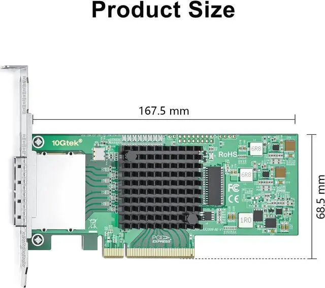 Alt view image 3 of 7 - External PCI Express SAS/SATA HBA, SAS2008 Chip, X8, 6Gb/s, Same as 9200-8E