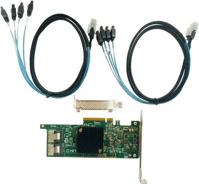 Alt view image 7 of 7 - LSI 9207-8i RAID Controller Card SAS 6Gbs HBA P20 IT Mode for ZFS FreeNAS unRAID RAID Expander Card + 2 * 8087 SATA Cable