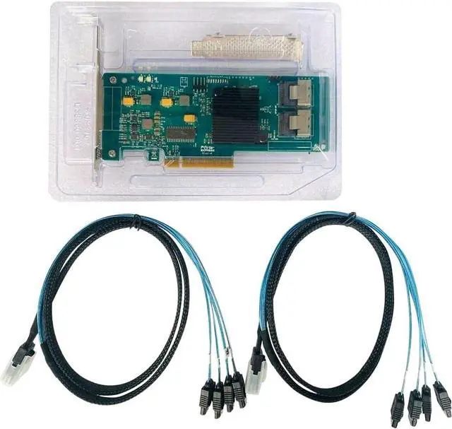 Alt view image 3 of 3 - LSI 9201-8i RAID Controller Card HBA FW P20 6G 9211-8i IT Mode ZFS FreeNAS unRAID SAS PCI E Expander Card + 2*SFF-8087 SATA