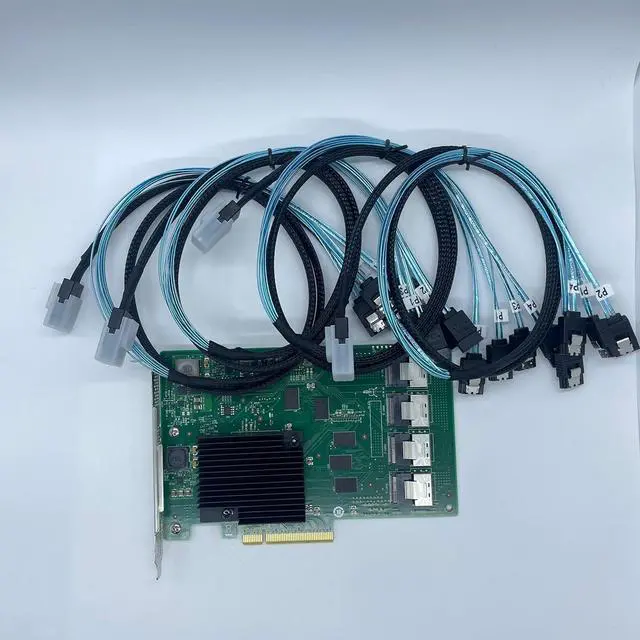 Alt view image 2 of 6 - SAS9201-16i LSI 9201-16i 16-Lane 6Gbps RAID Controller Card HBA P19 PCI E Expander Card IT Mode ZFS FreeNAS unRAID+4* Cable SATA