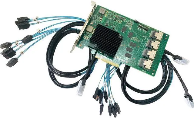 Alt view image 2 of 5 - LSI 9201-16i 16-Lane 6Gbps RAID Controller Card HBA P19 PCI E Expander Card IT Mode ZFS FreeNAS unRAID+4* Cable SATA