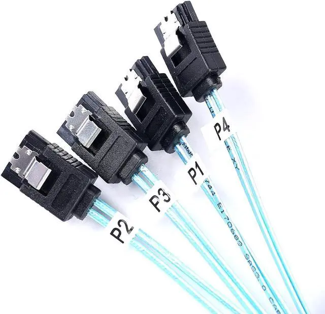 Alt view image 4 of 6 - Mini SAS to SATA Cable: 1M SFF-8087 to SATA Mini SAS Breakout Cable SFF8087 to SATA Mini-SAS to 4 SATA SAS to SATA Forward Breakout Cable 3.3FT