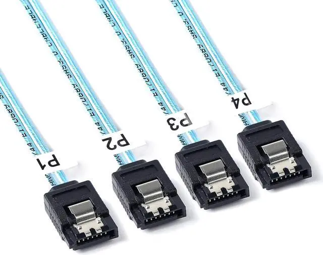 Alt view image 5 of 6 - Mini SAS to SATA Cable: 1M SFF-8087 to SATA Mini SAS Breakout Cable SFF8087 to SATA Mini-SAS to 4 SATA SAS to SATA Forward Breakout Cable 3.3FT