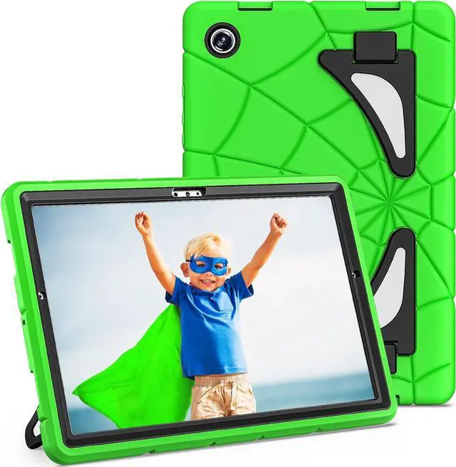 Main image of Galaxy Tab A8 10.5 Case for Galaxy Tab A8 Case with Kickstand 3 Layer Rugged Military Grade Shockproof 10.5 inch Cover (SM-X200/X205/X207), Green Black