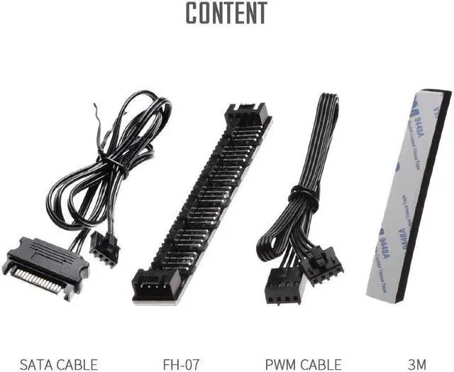 Alt view image 7 of 7 - ID-COOLING FH-07 SATA Powered Fan Hub with 7 PWM Ports Hub Splitter for 4-Pin & 3-Pin Computer Internal Fans