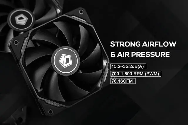 Alt view image 5 of 7 - ID-COOLING SE-224-XTS CPU Cooler 4 Heatpipes CPU Air Cooler 120mm PWM Fan CPU Fan for Intel LGA1700/115X/1200; AMD AM4/AM5