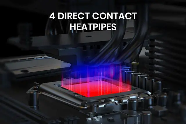 Alt view image 2 of 7 - ID-COOLING IS-55 Black Desktop CPU Cooler Low Profile 57mm Height CPU Air Cooler 5 Heatpipes 120x120x15mm Slim Fan, CPU Fan for Intel LGA1700/115X/1200; AMD AM4/AM5