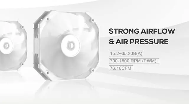 Alt view image 4 of 7 - ID-COOLING SE-207-XT Slim Snow 135mm Height White CPU Cooler 7 Heat Pipes Dual-Tower CPU Air Cooler with 120mm PWM Fan TDP 220W, CPU Fan for Intel 1700/1200/115X, AMD AM5/AM4