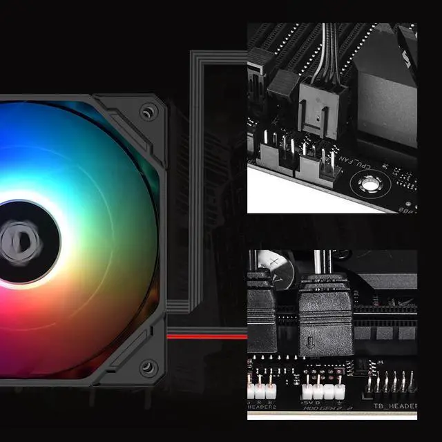 Alt view image 7 of 7 - ID-COOLING NO-12015-XT-ARGB Case Fan 15mm Thickness PWM Fan 5V 3 PIN ARGB Fan Slim Fan for Radiator/CPU Cooler/Computer Case