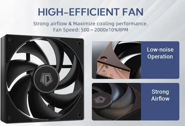 Alt view image 3 of 7 - ID-COOLING AF-125-K 120mm Case Fan FDB PC Fan Daisy Chain Connector Computer Fan for Radiator/CPU Air Cooler/Computer Case