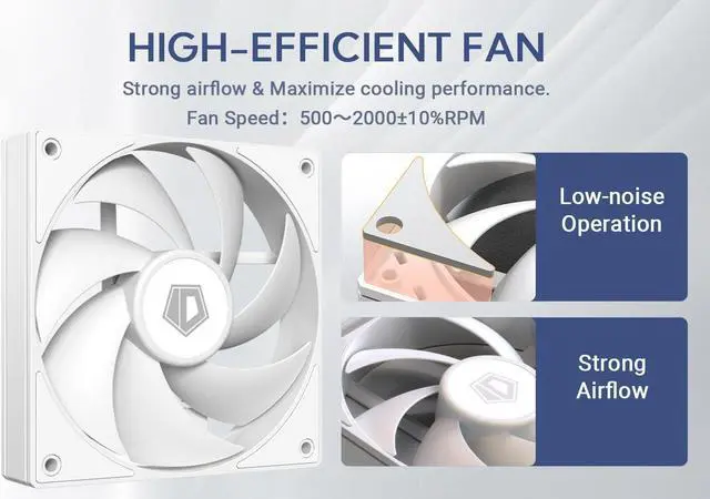 Alt view image 3 of 7 - ID-COOLING AF-125-W Trio 120mm Case Fans 3 Pack FDB PC Fans Daisy Chain Connector Computer Fans for Radiator/CPU Air Cooler/Computer Case