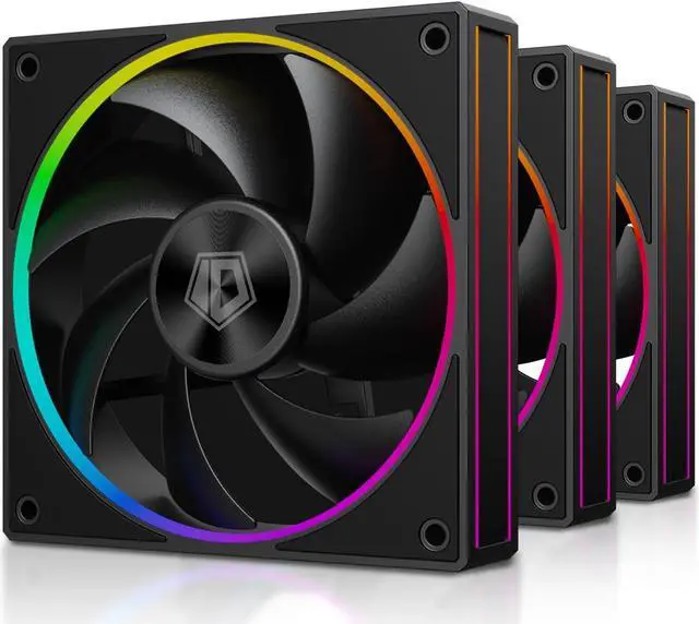 Main image of ID-COOLING AF-127-K-TRIO 120mm Case Fan ARGB FDB Bearing PC Fan Daisy Chain Connector Computer Fan for Radiator/CPU Air Cooler/Computer Case, 3 Pack, Black