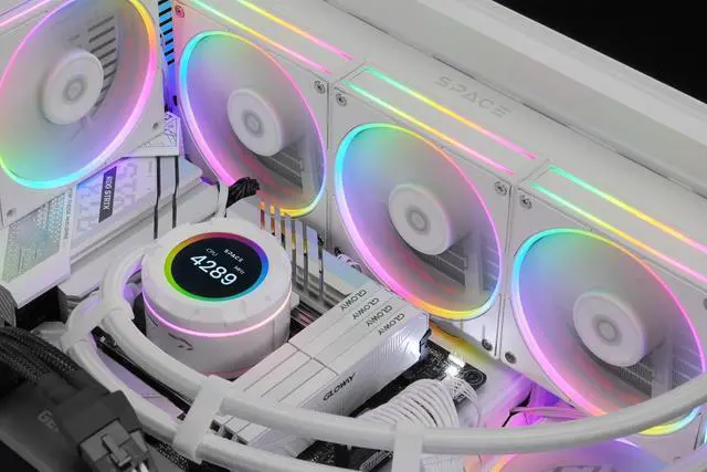 Alt view image 7 of 7 - ID-COOLING AF-127-W 120mm Case Fan ARGB FDB Bearing PC Fan Daisy Chain Connector Computer Fan for Radiator/CPU Air Cooler/Computer Case, White