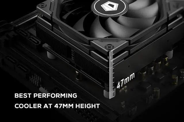 Alt view image 7 of 7 - ID-COOLING IS-47-XT 47mm Height Low Profile CPU Cooler 4 Heatpipes CPU Air Cooler for HTPCs, ITX, and Small Form Factor Builds, 92x92x15mm Slim Fan, Support Intel LGA1700/1200/115X
