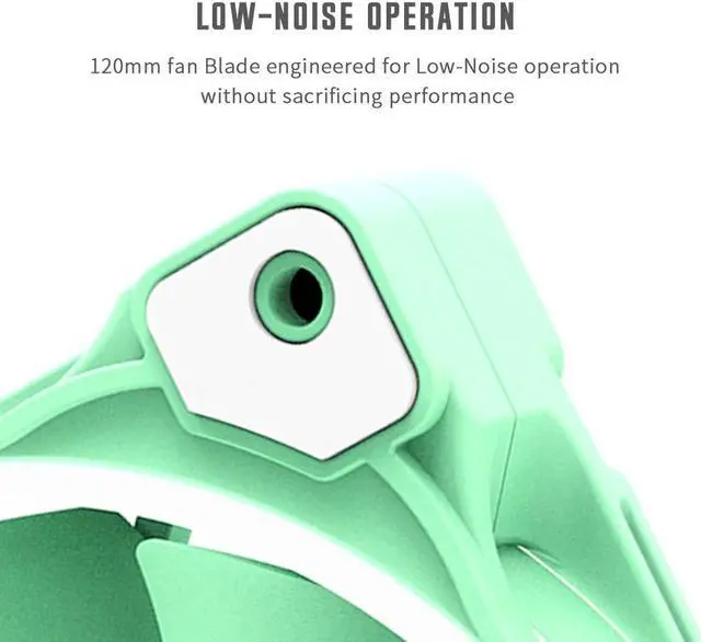 Alt view image 2 of 7 - ID-COOLING ZF-12025 Pastel 120mm Case Fan White LED PWM Fan for PC Case/CPU Cooler (Mint Green)