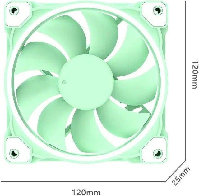 Alt view image 6 of 7 - ID-COOLING ZF-12025 Pastel 120mm Case Fan White LED PWM Fan for PC Case/CPU Cooler (Mint Green)