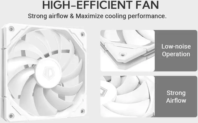 Alt view image 4 of 7 - ID-COOLING IS-67-XT White 67mm Height Low Profile CPU Cooler 6 Heatpipes CPU Air Cooler for HTPCs, ITX, and Small Form Factor Builds, 120x15mm Slim Fan, Support Intel LGA1700/1200/115X, AMD AM5/AM4