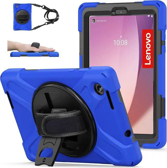 Main image of for Tab M8 Tablet Case 4th Gen 2024 203 Model TB301XU/TB-300FU for Kids | Silicone Rugged Protective Case with Rotating Stand Hand Strap Shoulder Strap for Tab M8 Tablet | Red