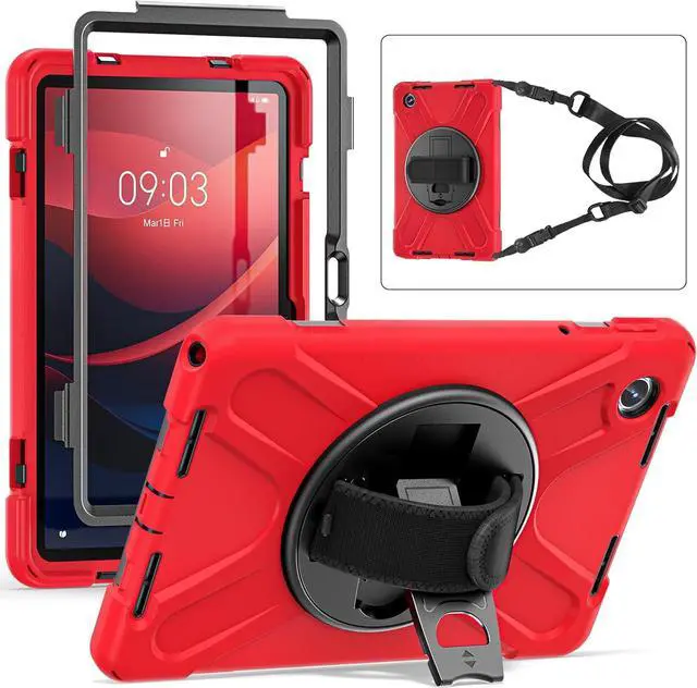Main image of for M11 Tablet Case 2024 for Kids | Shockproof Protective Case Cover with Kickstand & Hand Strap Carrying Strap for Tab M11 11 Inch | Red