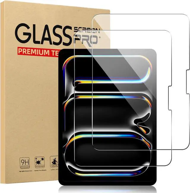 Main image of -2 Pack New iPad Pro 11 Inch M4 2024 Screen Protector Tempered Glass Flim, 9H Hardness Clear Anti-Scratch Screen Protector for iPad Pro 5th Generation 11" 2024