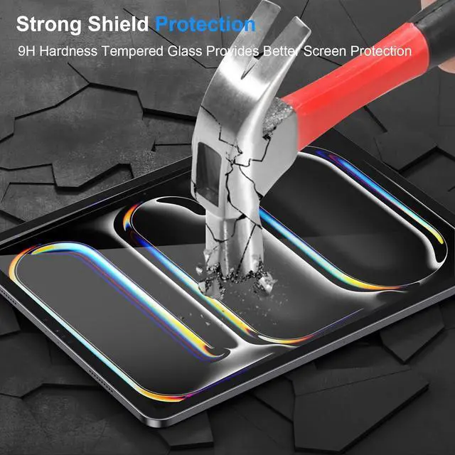 Alt view image 5 of 7 - -2 Pack New iPad Pro 11 Inch M4 2024 Screen Protector Tempered Glass Flim, 9H Hardness Clear Anti-Scratch Screen Protector for iPad Pro 5th Generation 11" 2024