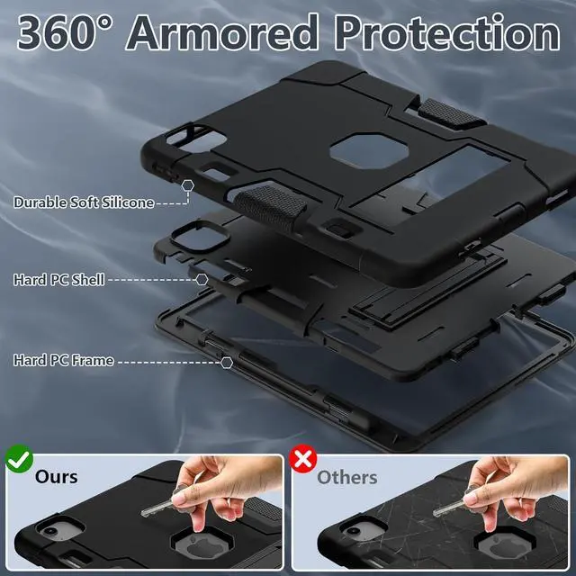 Alt view image 4 of 7 - Bundle of iPad Air 11 Inch Case M2 2024 Model and Tempered Glass Scren Protector