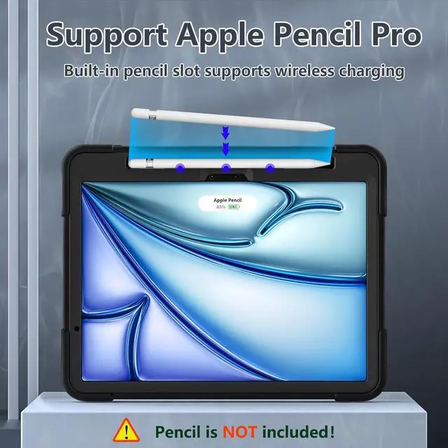 Alt view image 5 of 7 - Bundle of iPad Air 11 Inch Case M2 2024 Model and Tempered Glass Scren Protector