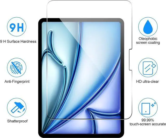 Alt view image 3 of 7 - Bundle of iPad Air 11 Inch Case M2 2024 Model and Tempered Glass Scren Protector