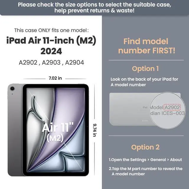 Alt view image 2 of 6 - Case Compatible with iPad Air 11 2025/2024 with Screen Protector Pen Holder | Case for iPad Air 7th/6th Gen 11 inch | Heavy Duty Rugged Protective Cover W/Hand Strap Shoulder Strap