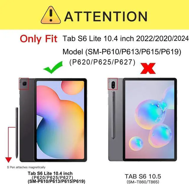 Alt view image 2 of 6 - Tab S6 Lite Case 2024/2020/2022 for Kids | Galaxy Tab S6 Lite Case SM-P610/P613/P615/P619 with Screen Protector | Heavy Duty Rugged Protective Cover W/360 Rotating Stand Hand Strap