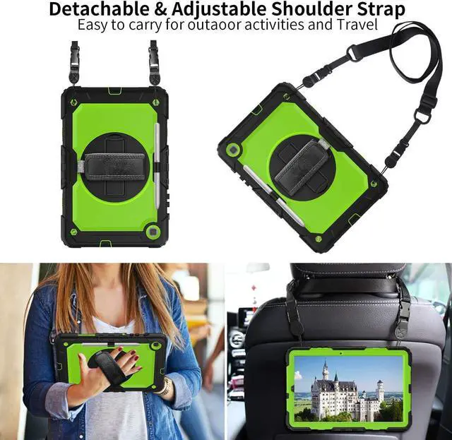 Alt view image 4 of 6 - Tab S6 Lite Case 2024/2020/2022 for Kids | Galaxy Tab S6 Lite Case SM-P610/P613/P615/P619 with Screen Protector | Heavy Duty Rugged Protective Cover W/360 Rotating Stand Hand Strap