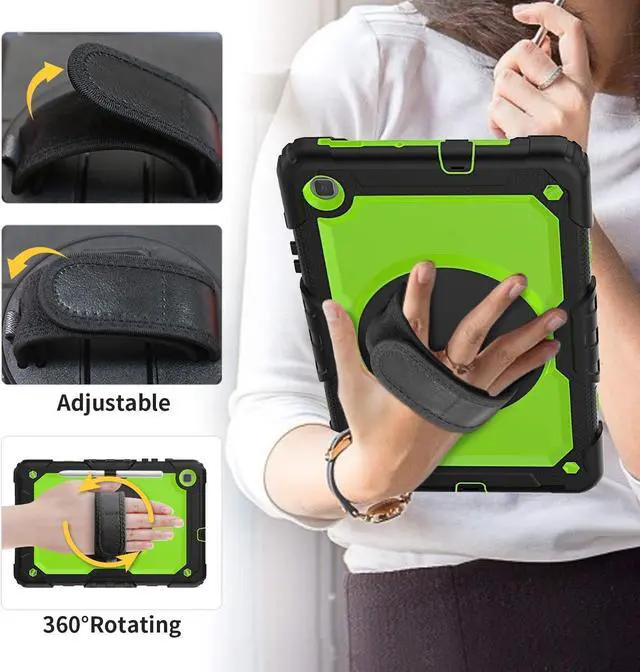 Alt view image 5 of 6 - Tab S6 Lite Case 2024/2020/2022 for Kids | Galaxy Tab S6 Lite Case SM-P610/P613/P615/P619 with Screen Protector | Heavy Duty Rugged Protective Cover W/360 Rotating Stand Hand Strap