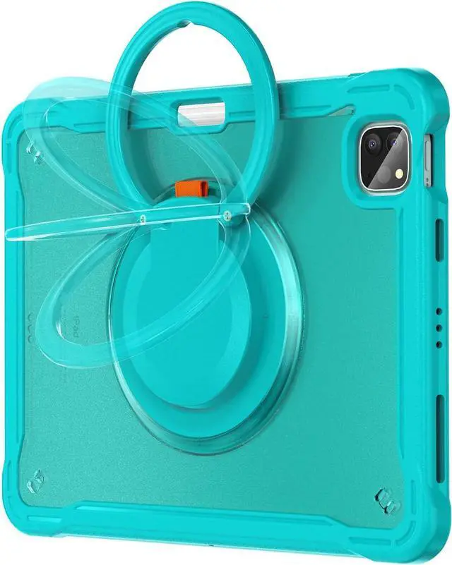 Alt view image 2 of 7 - Ultimate Case for iPad Pro 12.9-inch 2022 6th M2 /2021 (5rd Generation) / iPad Pro 12.9" 4th/3rd Gen Rugged Shockproof Tablet Cover with 360° Rotatable Kickstand & Shoulder Strap