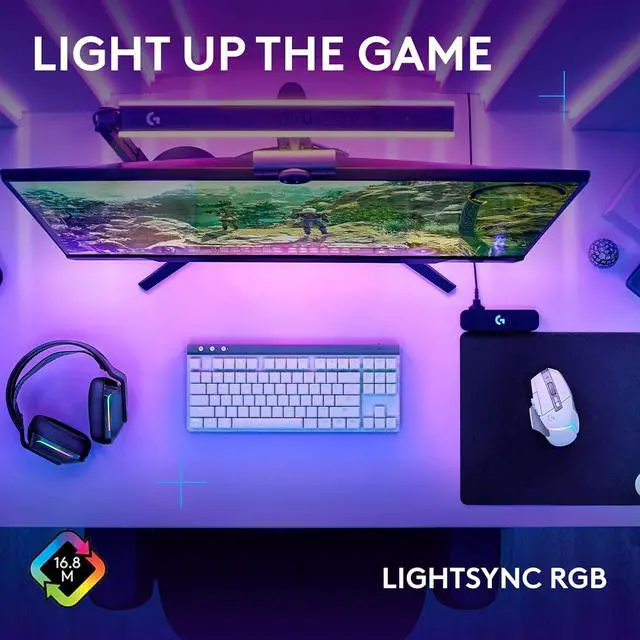 Alt view image 3 of 7 - G502 X Plus Wireless Gaming Mouse & G515 Lightspeed TKL Wireless Gaming Keyboard, Fully Programmable RGB Low-Profile Gaming Keyboard & Mouse Combo \u2013 PC/Mac - White