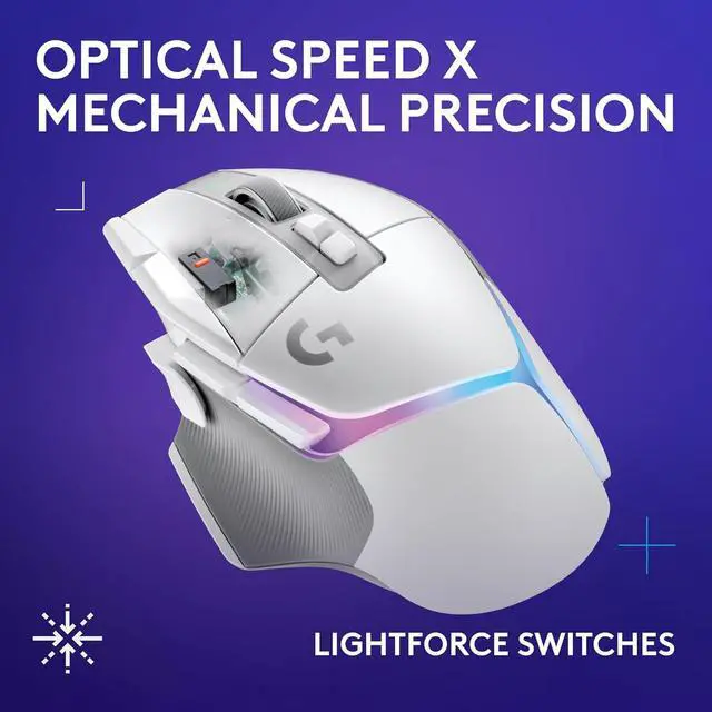 Alt view image 6 of 7 - G502 X Plus Wireless Gaming Mouse & G515 Lightspeed TKL Wireless Gaming Keyboard, Fully Programmable RGB Low-Profile Gaming Keyboard & Mouse Combo \u2013 PC/Mac - White