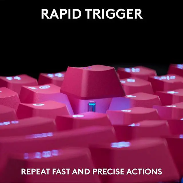 Alt view image 3 of 7 - G PRO X TKL Rapid Tenkeyless Wired Gaming Keyboard with Magnetic Analog Switches, Rapid Trigger Mode, Adjustable Actuation, and Customizable RGB Lighting - Megenta