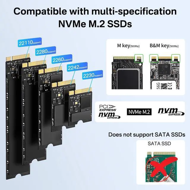 Alt view image 7 of 7 - ACASIS NVMe M.2 Duplicator, M.2 ssd cloner Dual-Bay Offline Clone, USB C to NVME Docking Station for M2 SSD M Key Hard Drives Enclosure