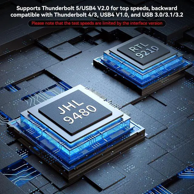 Alt view image 6 of 7 - ACASIS 80Gbps M.2 NVMe SSD Enclosure Bundle with [ Certified] 80Gbps Thunderbolt 5 Cable 1.6FT, Compatible with Thunderbolt5/USB4 V2.0, Back Compatible with Thunderbolt4/3/USB4 V1.0, USB3.2/3.1/3