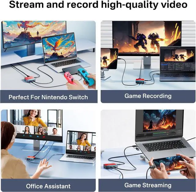 Alt view image 6 of 7 - Capture Card for Nintendo Switch, ACASIS Capture Card & Docking Station 2-in-1, 1080P 60FPS Video Capture Card for Nintendo/Streaming/Meeting, 2*USB-A 3.0 (USB c Capture Card)